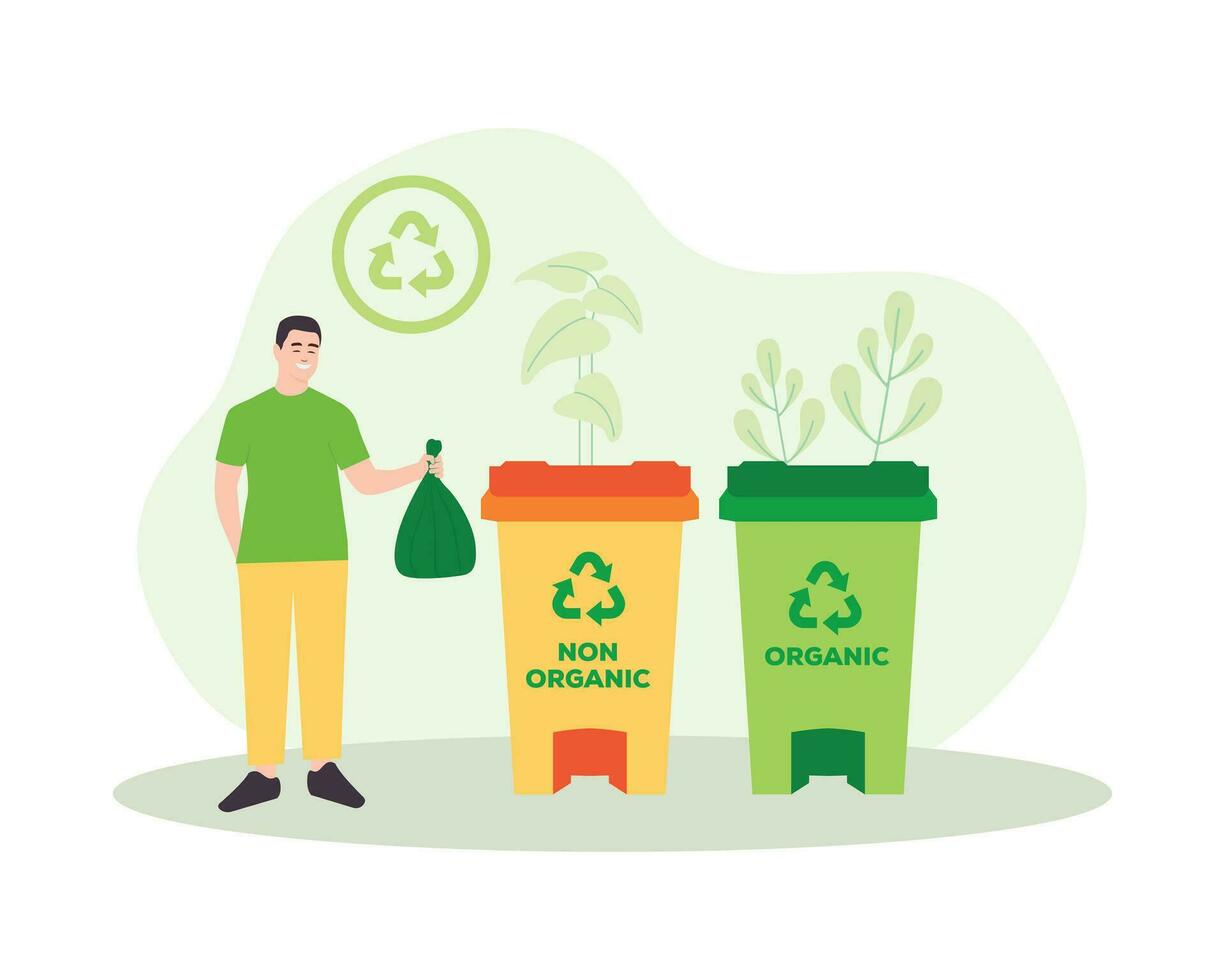 environment recycling concept illustration template vector