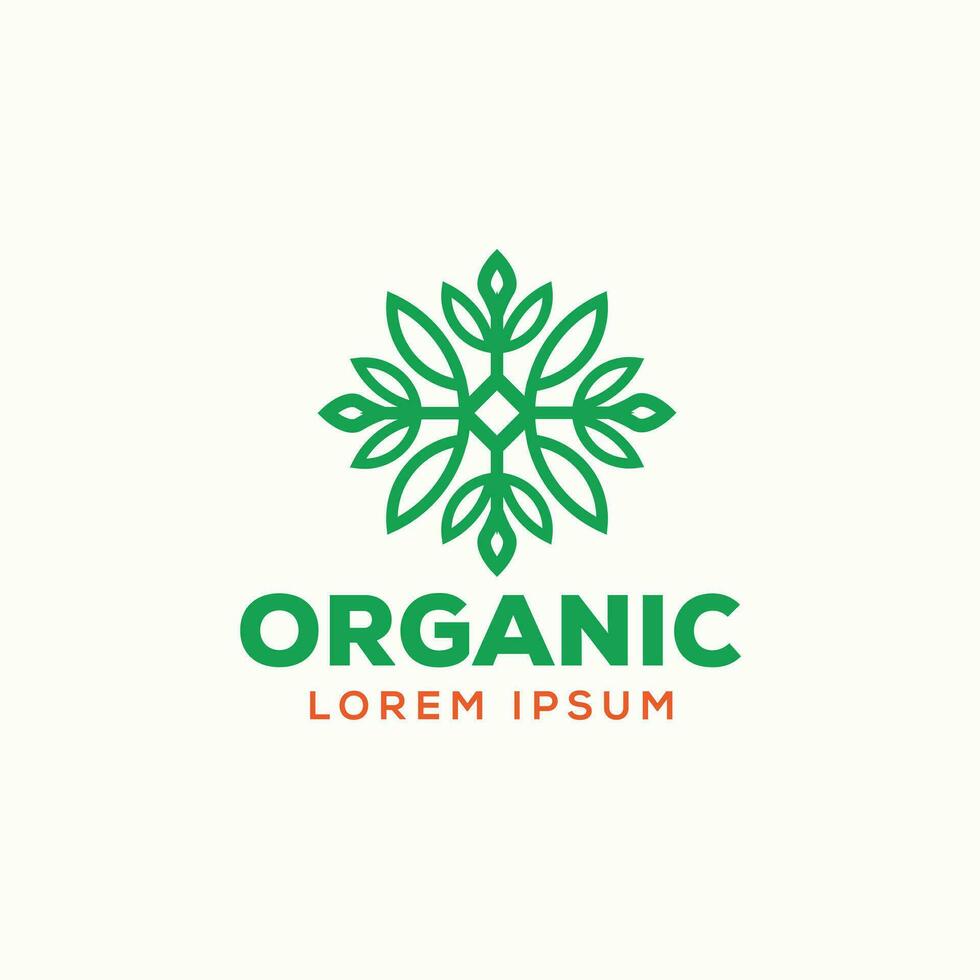 organic flower logo template for spa, hotel, and wellness company vector