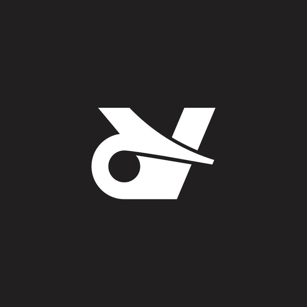 letter dv simple motion simple logo vector