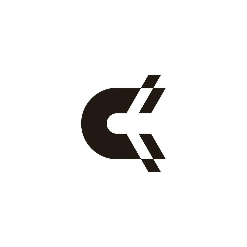 letter c airplane abstract simple logo vector