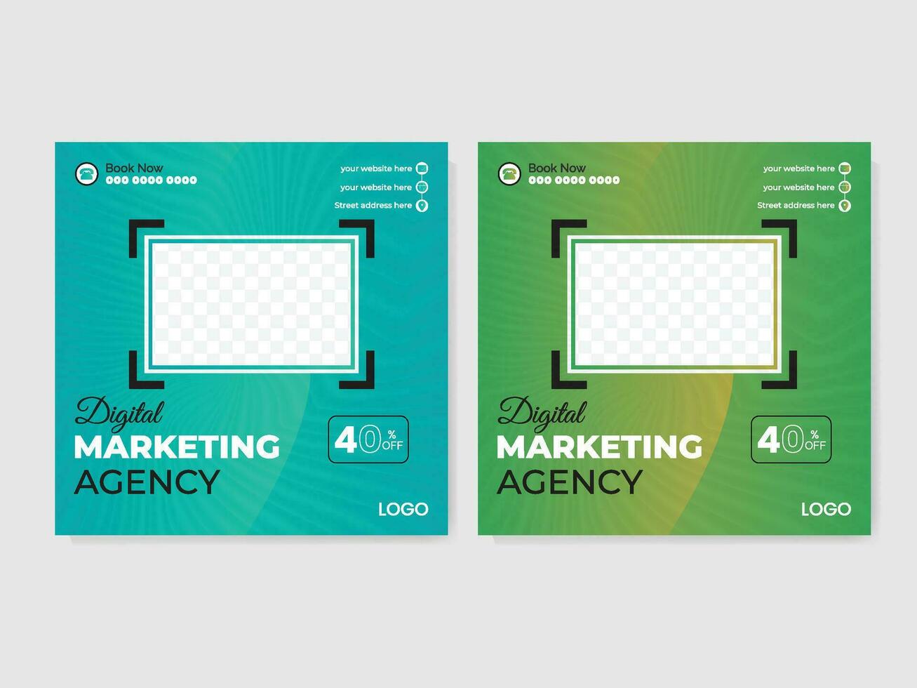 digital marketing agency social media post design template vector