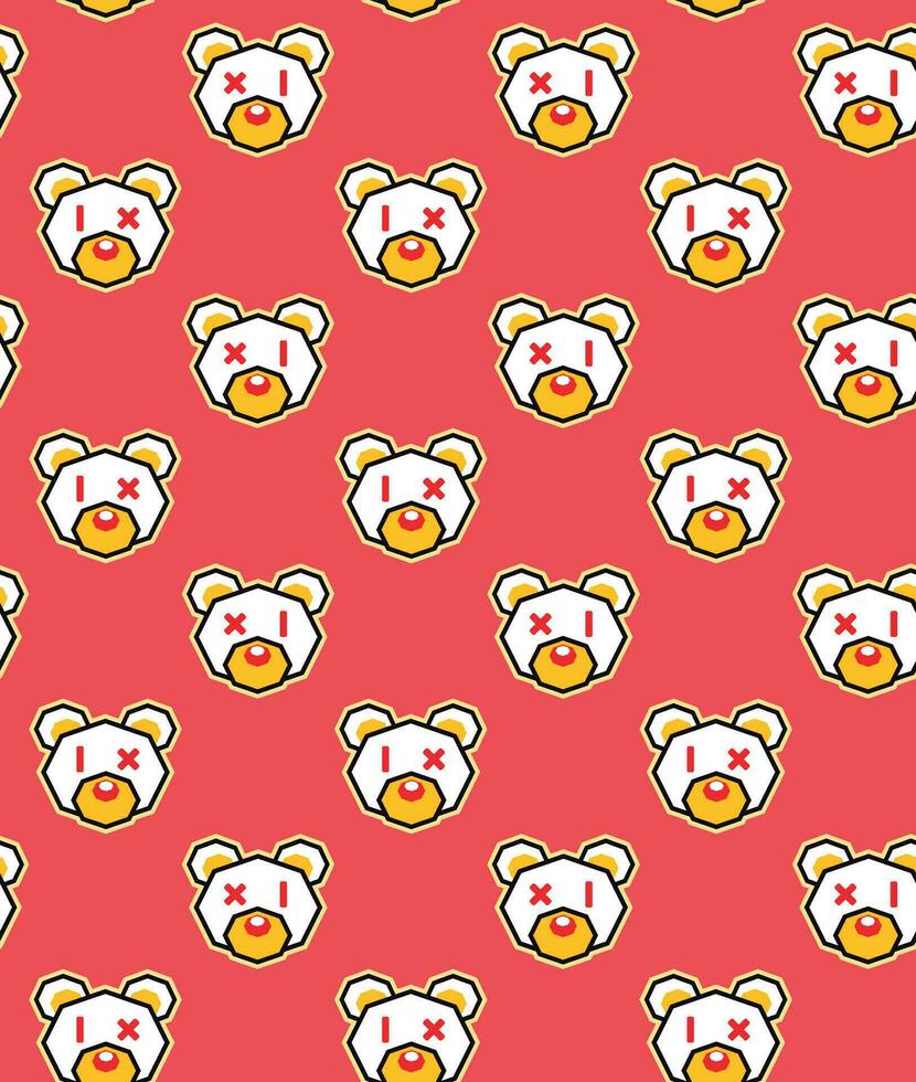 Colorful geometric shape bear pattern. Vector illustration