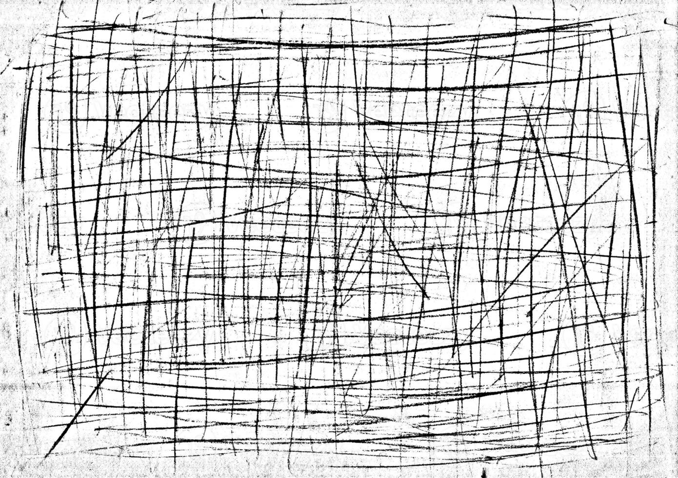 Black grunge Hand drawn scrawl scratch texture isolated on white background for overlay photo