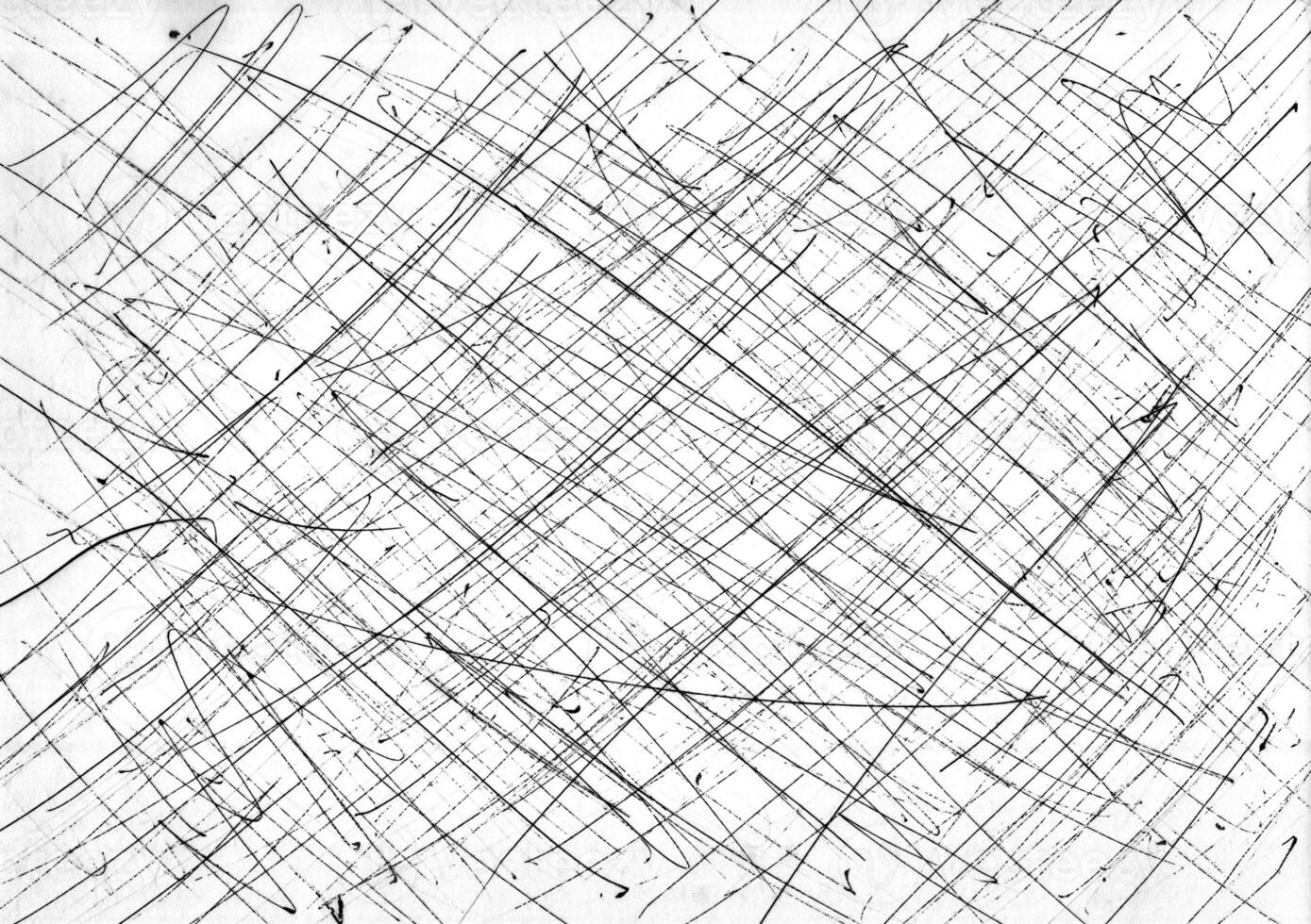 Black grunge Hand drawn scrawl scratch texture isolated on white background for overlay photo