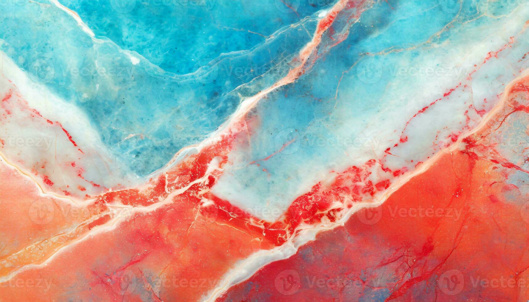 AI generated Abstract marble texture with cosmic look in blues, reds, and turquoise Fluid marble texture and organic pattern generated by ai photo