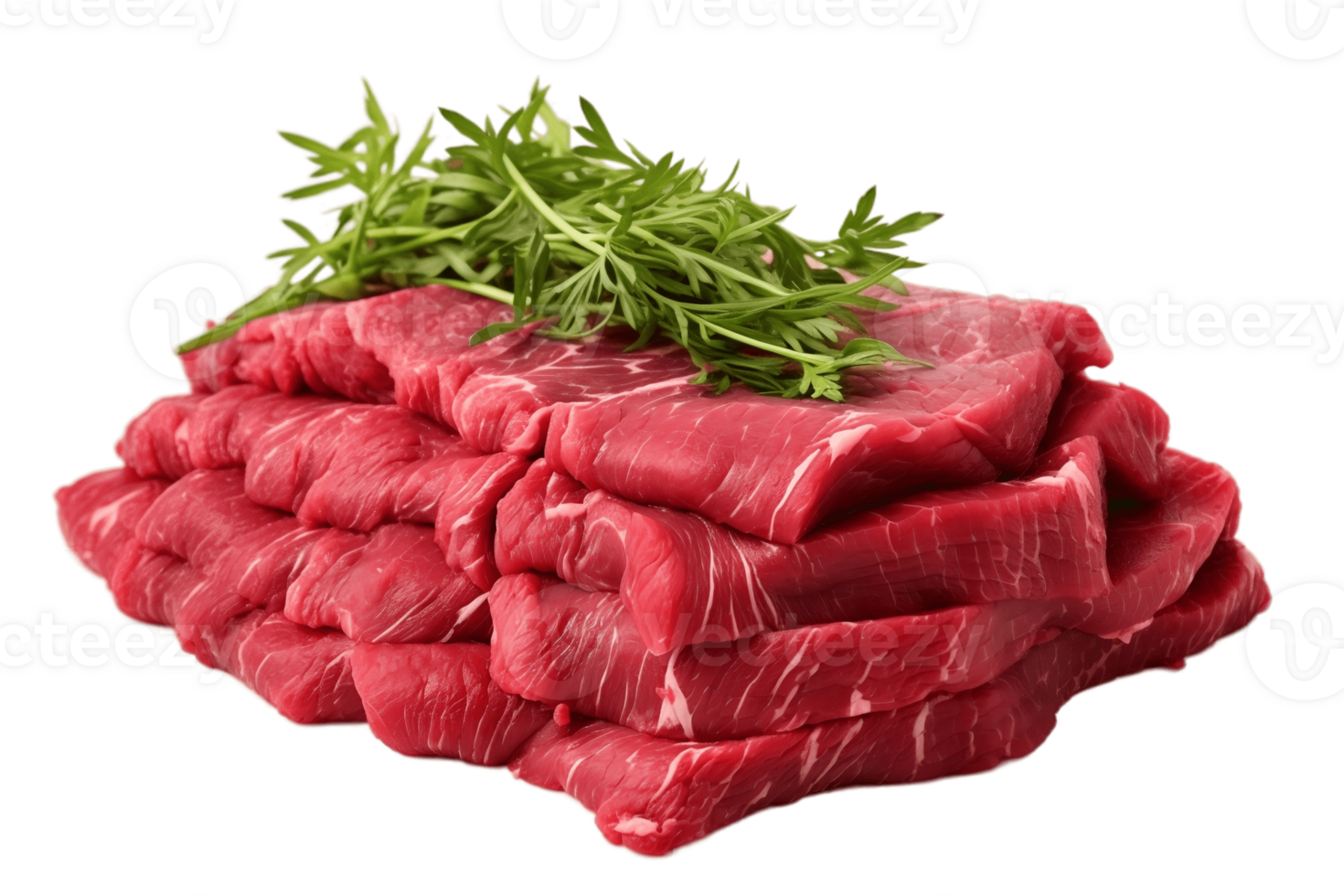 AI generated Raw Venison Saddle Meat Isolated on Transparent Background. AI png