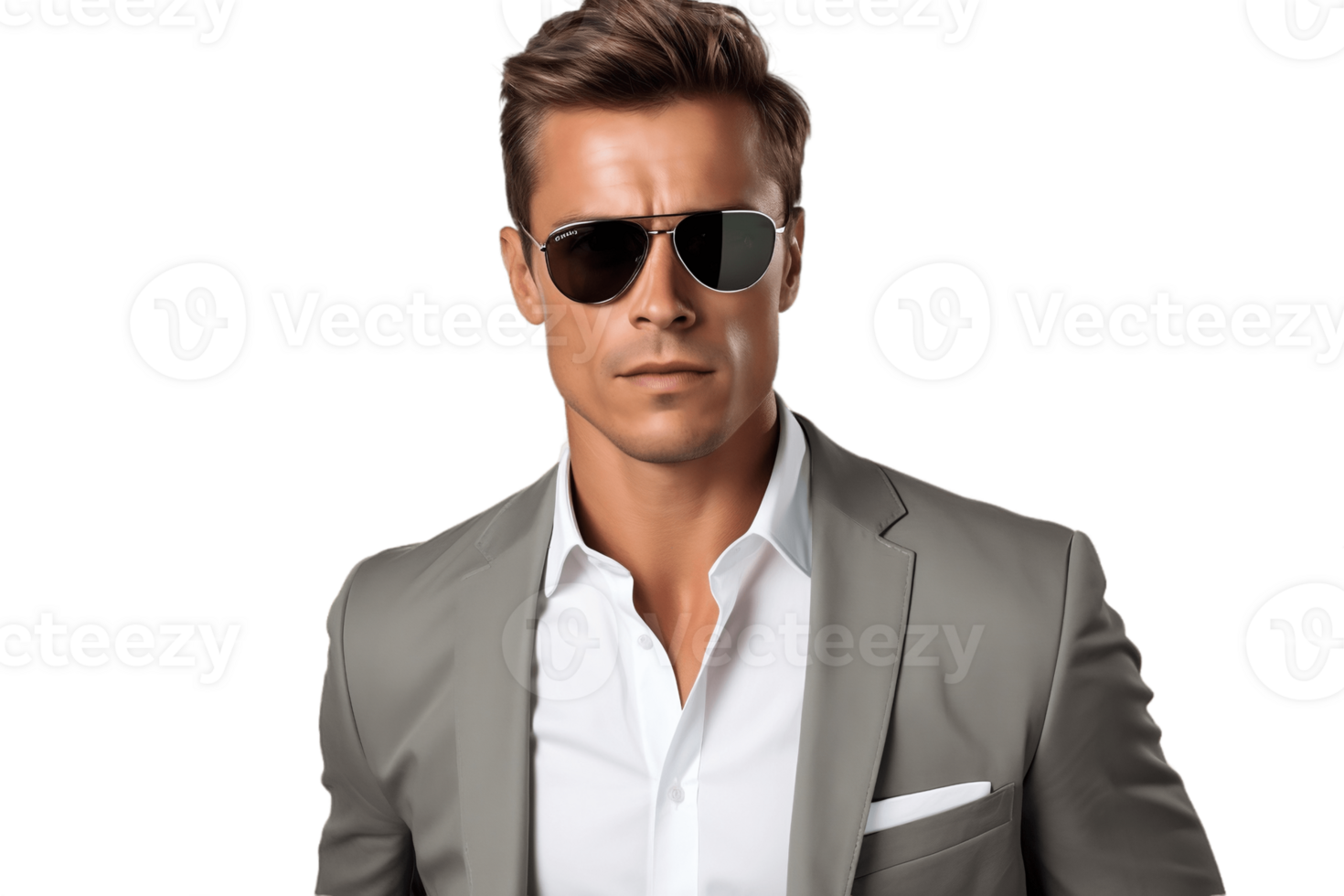 AI generated Pilot with Aviator Sunglasses on Transparent Background. AI png