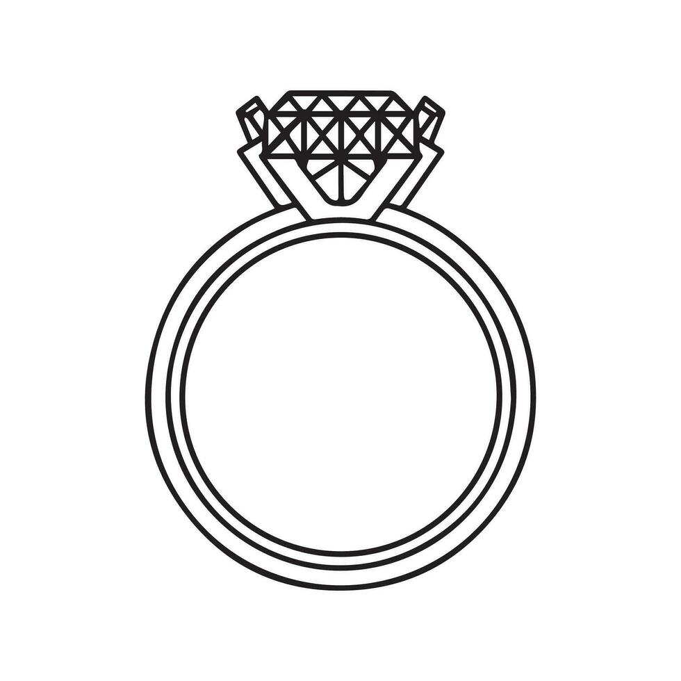 Rings of Forever, Line Art Illustration in Wedding Vector