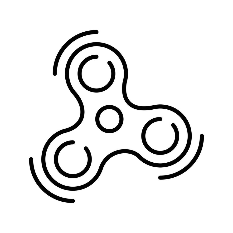 Fidget spinner vector, toy for stress relief, tri bar spinner icon vector