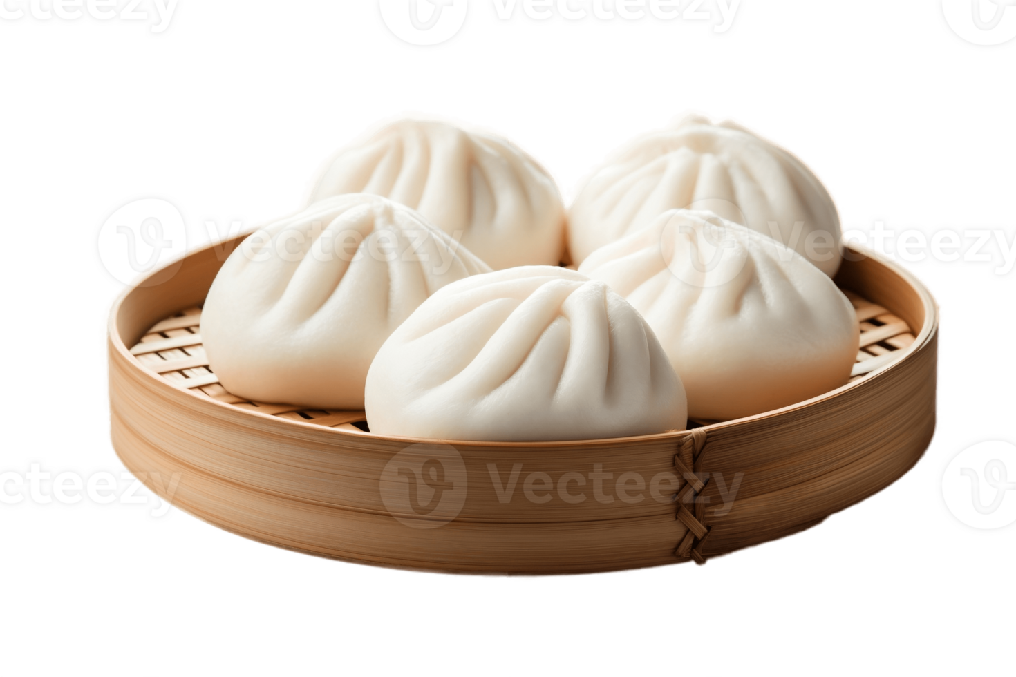 AI generated Bao Buns on a Transparent Background. AI png