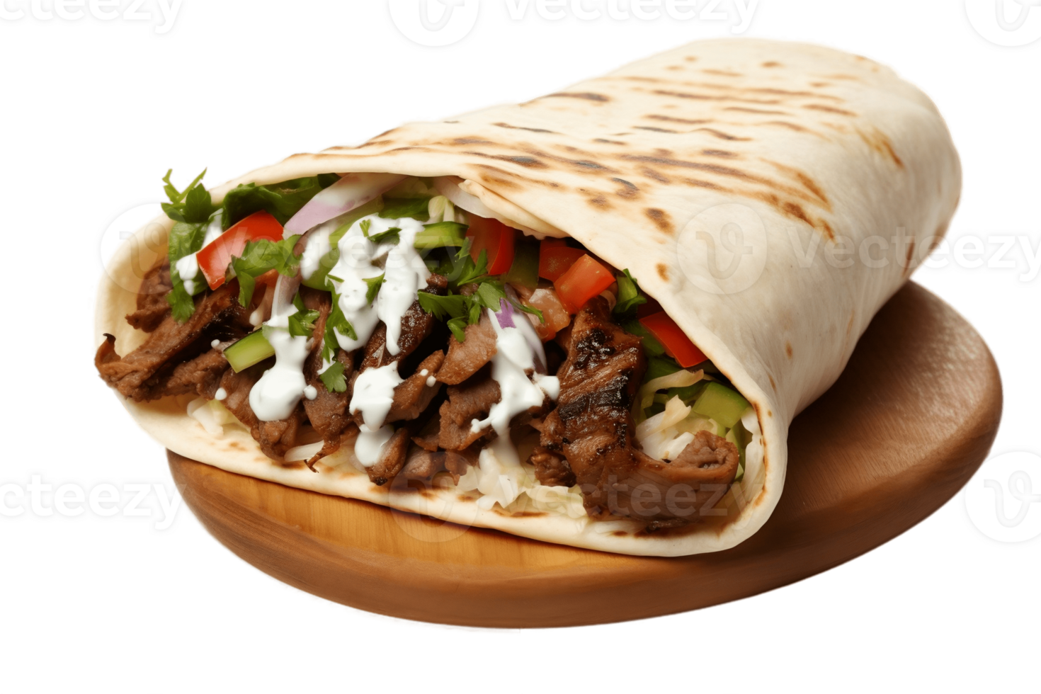 AI generated Shawarma on Transparent Background. AI png