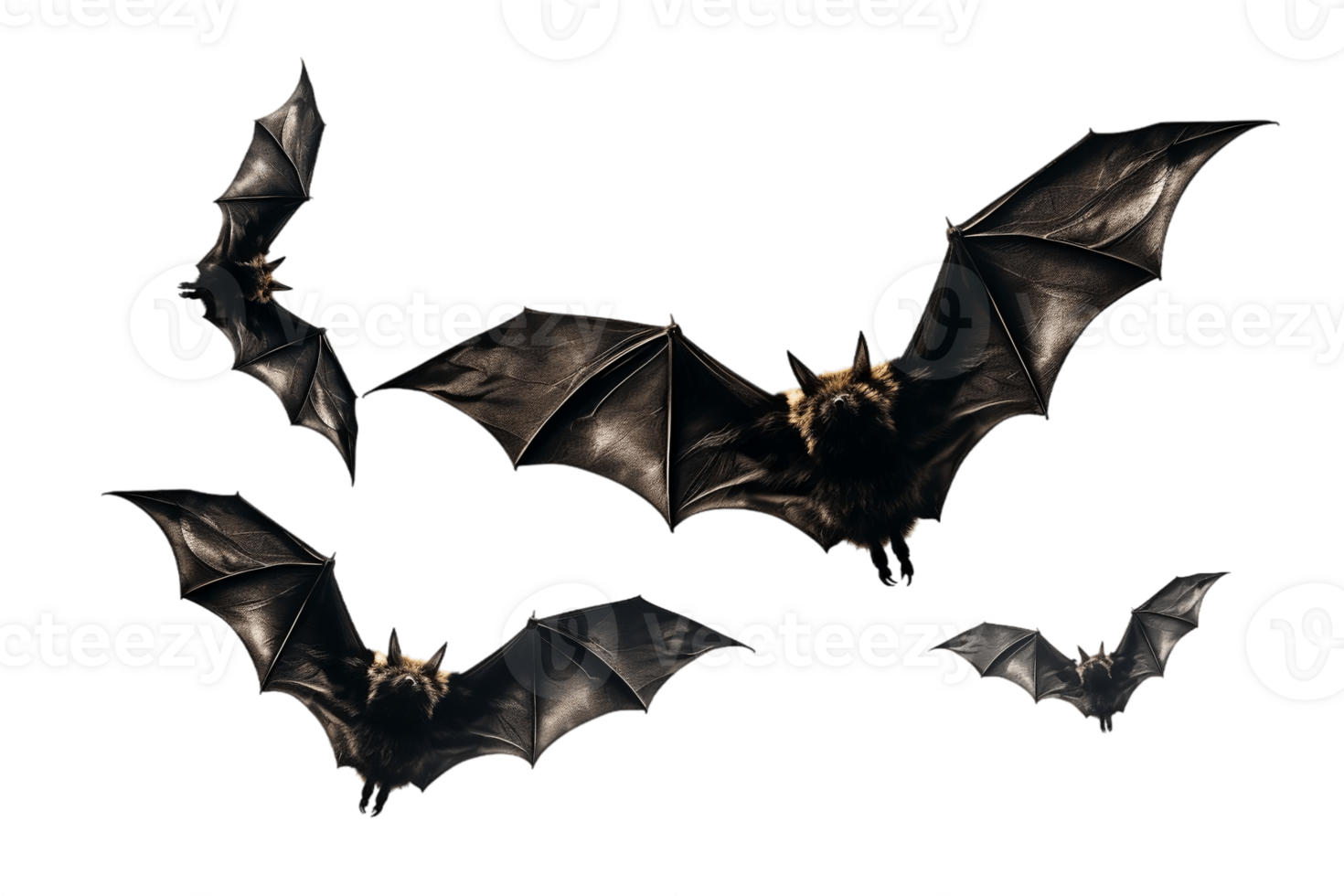 AI generated Bats in Flight, Isolated on Transparent Background. AI png