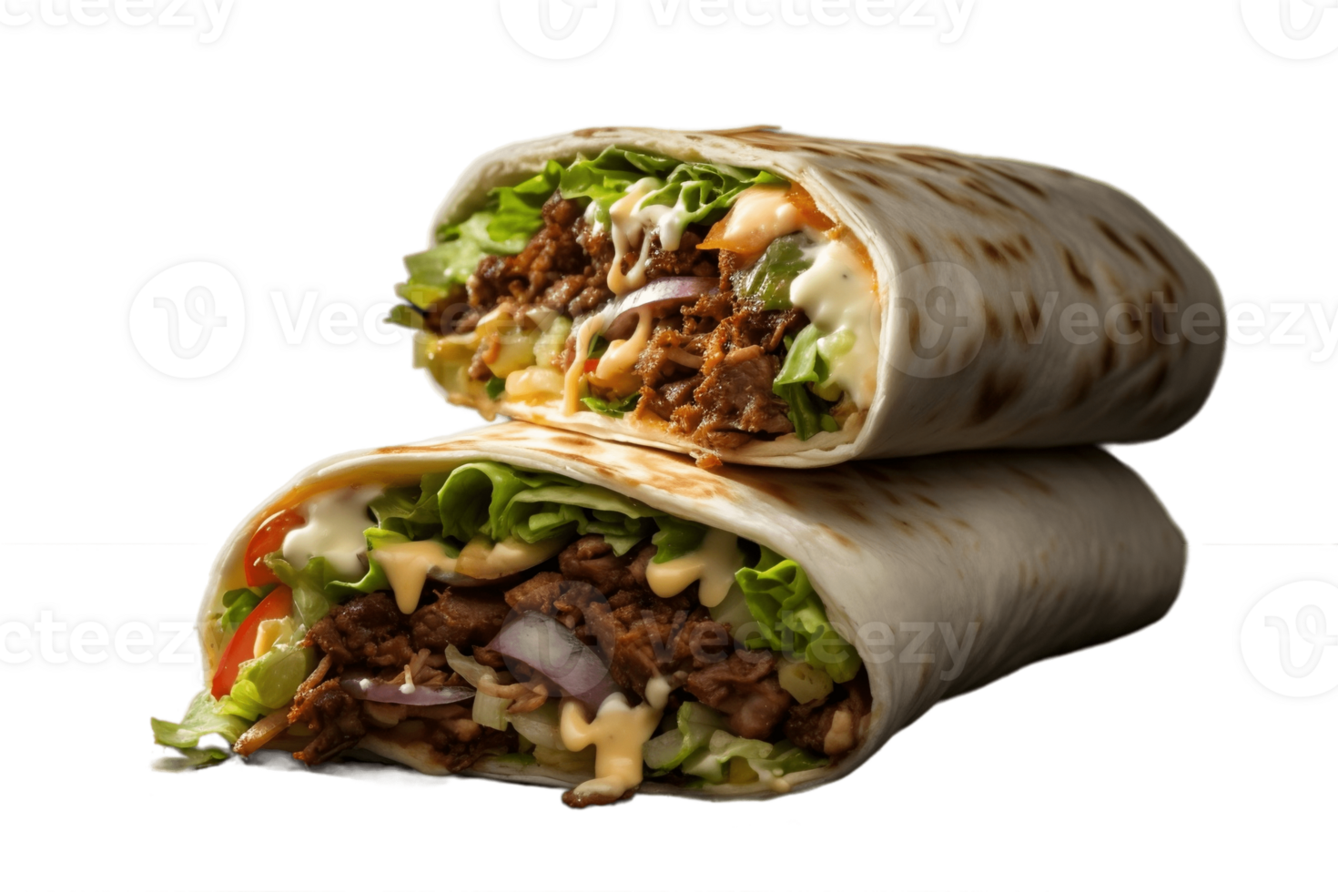 AI generated Shawarma on Transparent Background. AI png