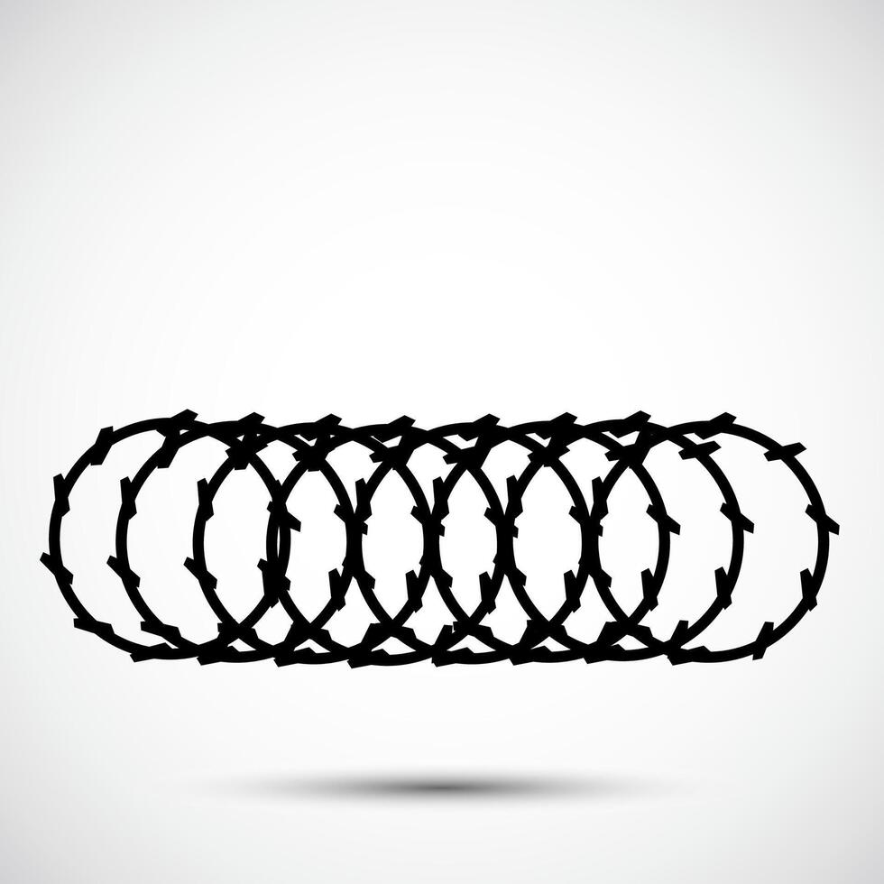 Barbed Wire Black Icon Isolated On White Background vector