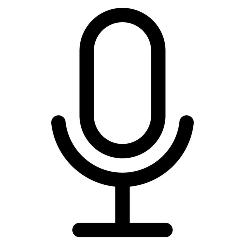 Microphone Icon Symbol on White Background vector