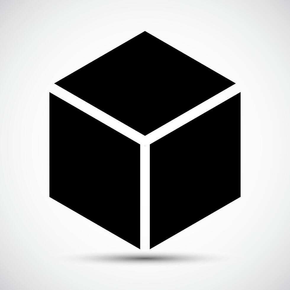 Cube Icon Black Sign Isolate on white Background,Vector Illustration vector