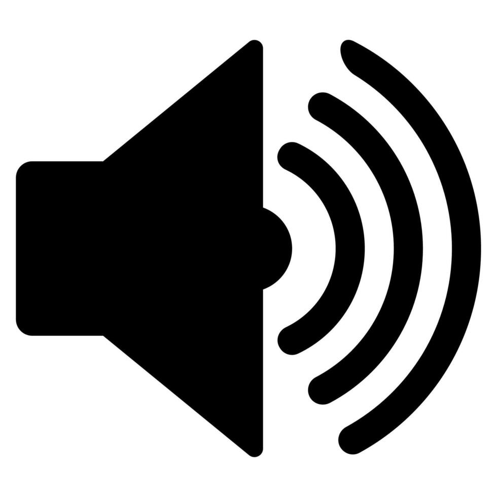 icono de altavoz de sonido sobre fondo blanco vector