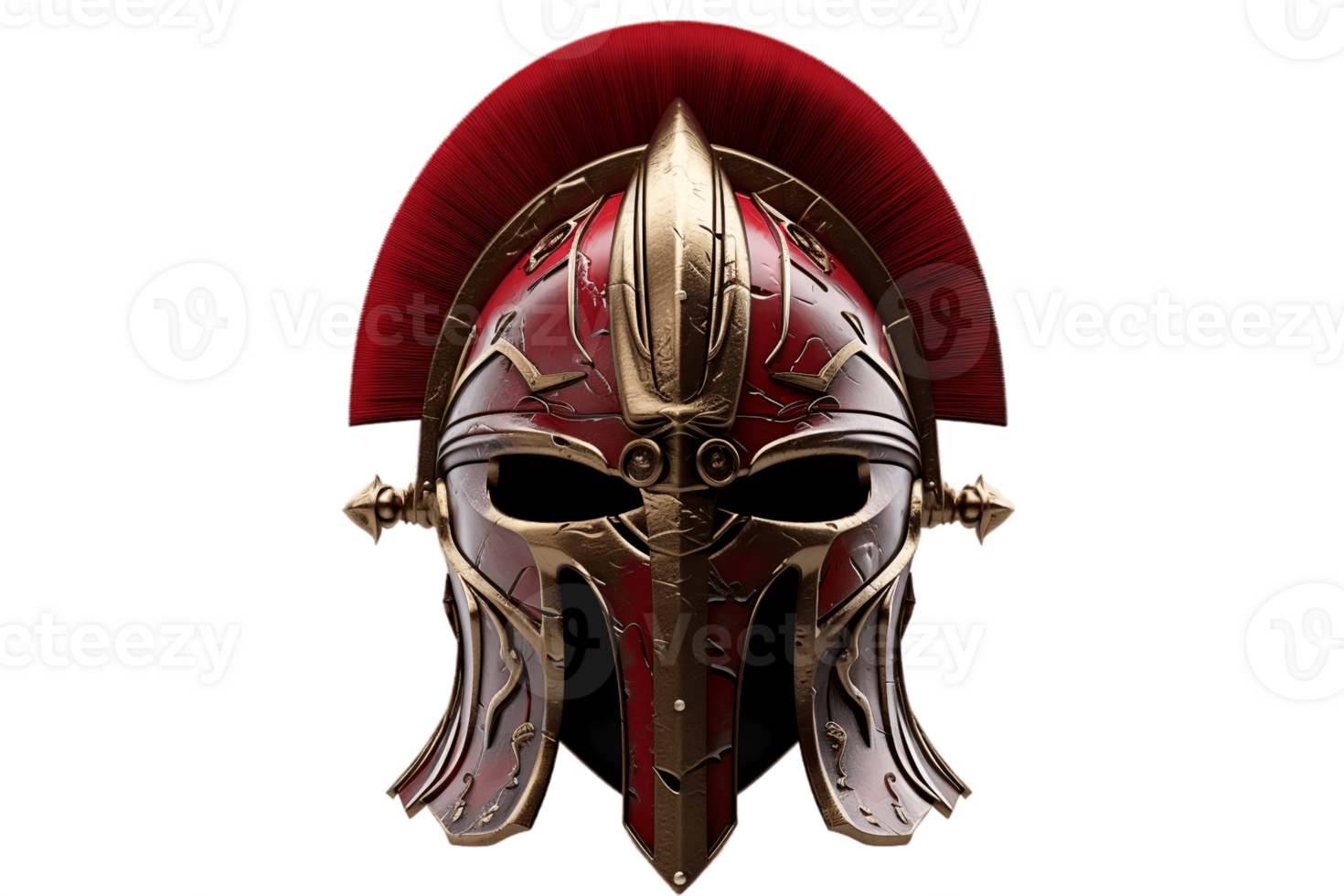 AI generated Vintage Spartan Helmet on Transparent Background. AI png