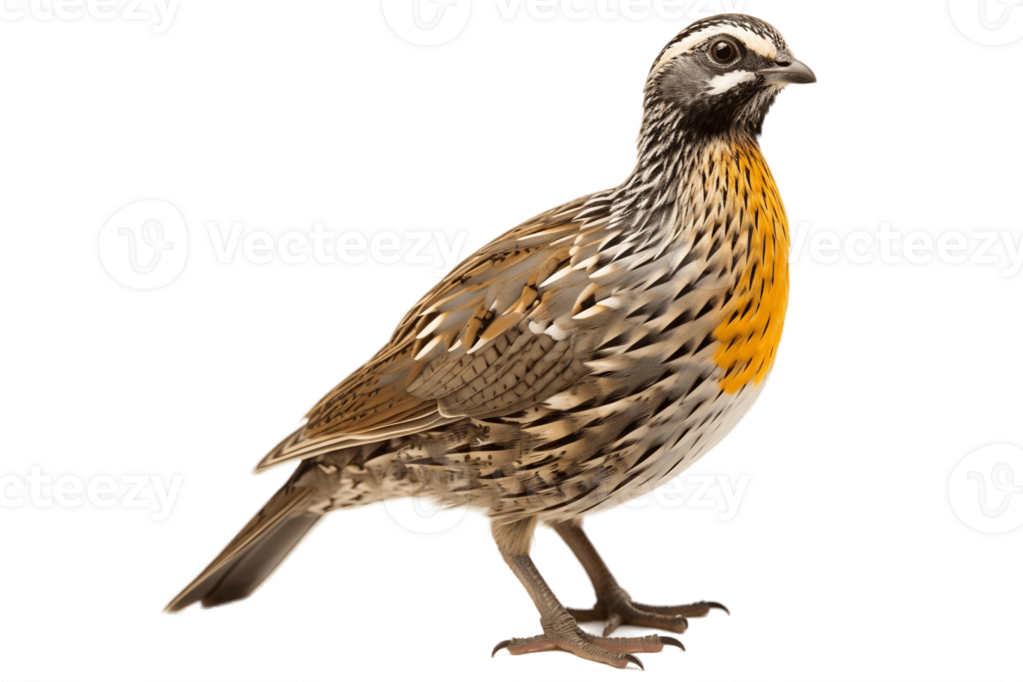 AI generated Full Body Quail Standing on Transparent Background. AI png