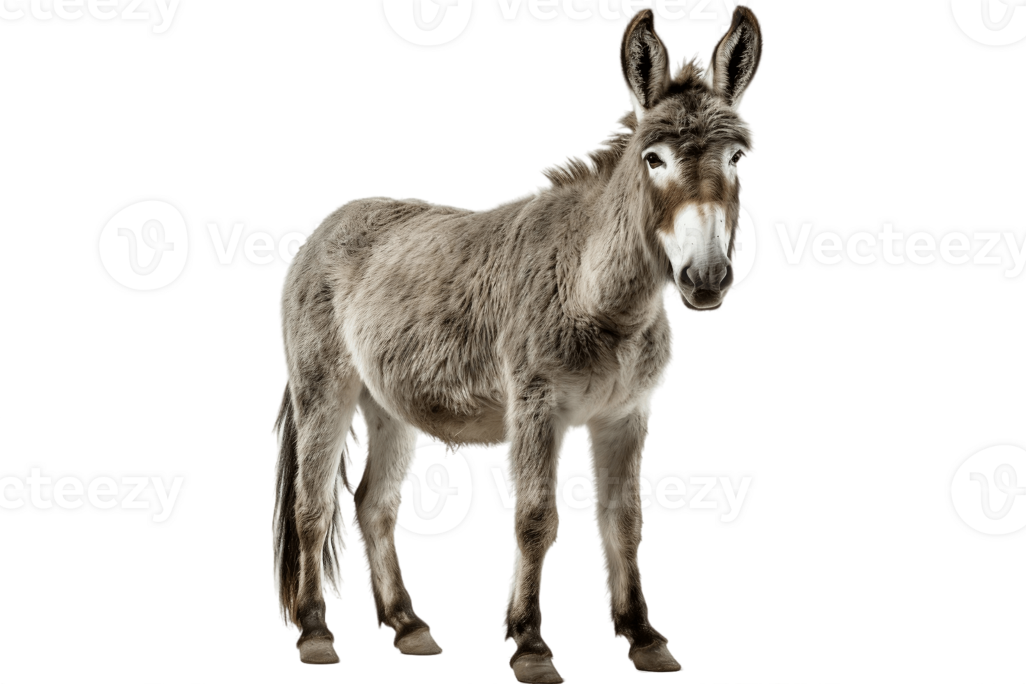 AI generated Full Body Donkey Standing on Transparent Background. AI png