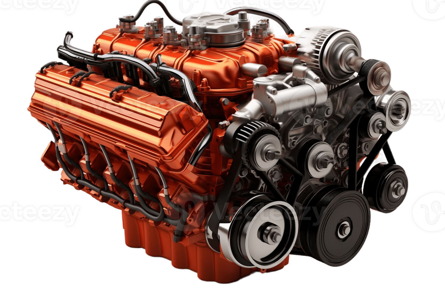AI generated Car Engine Isolated on a Transparent Background. AI png