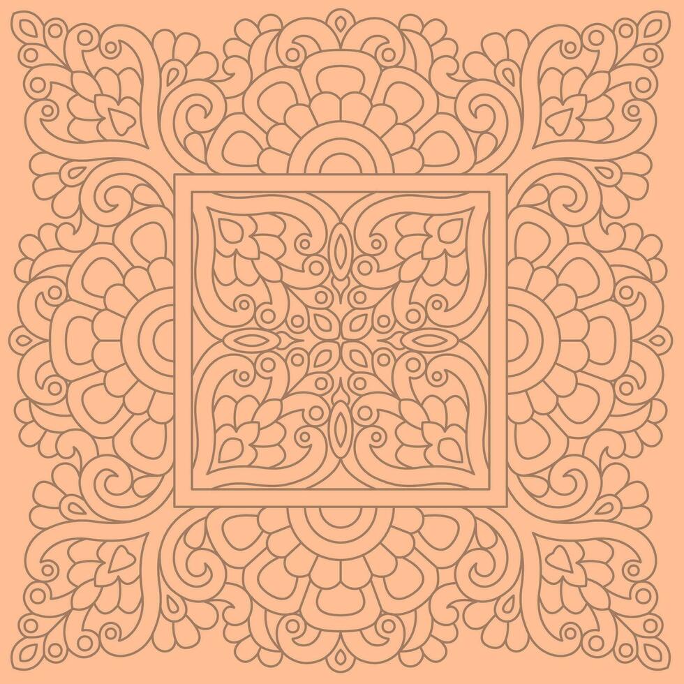 Abstract minimal geometric background with ornament, mandala. vector