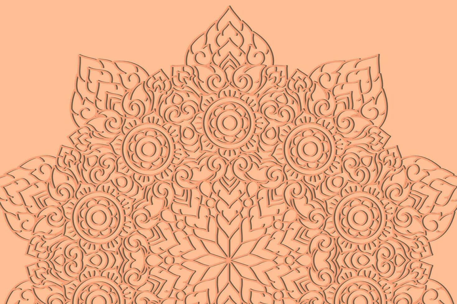 Abstract minimal geometric background with ornament, mandala. vector