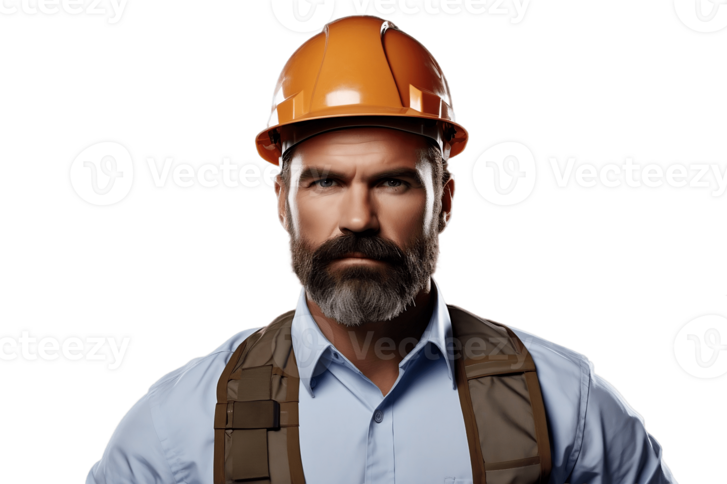 AI generated Engineer with Hard Hat on Transparent Background. AI png