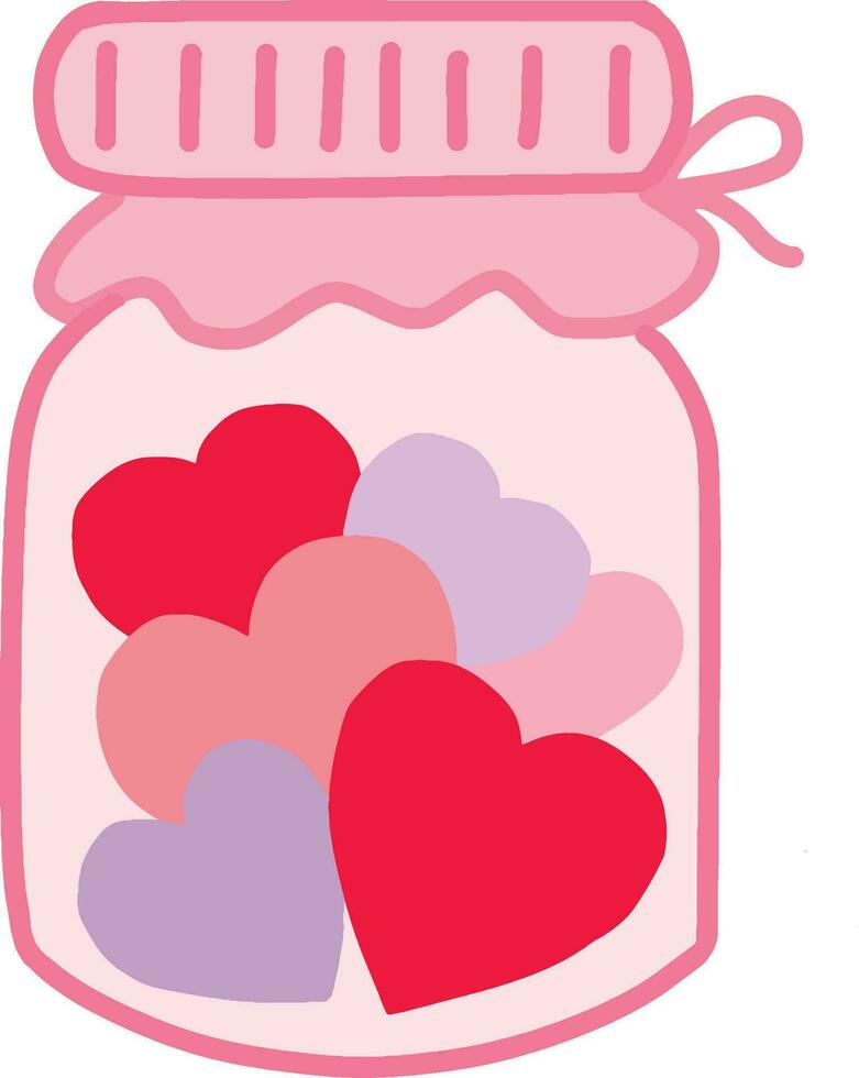 A jar full of hearts vector