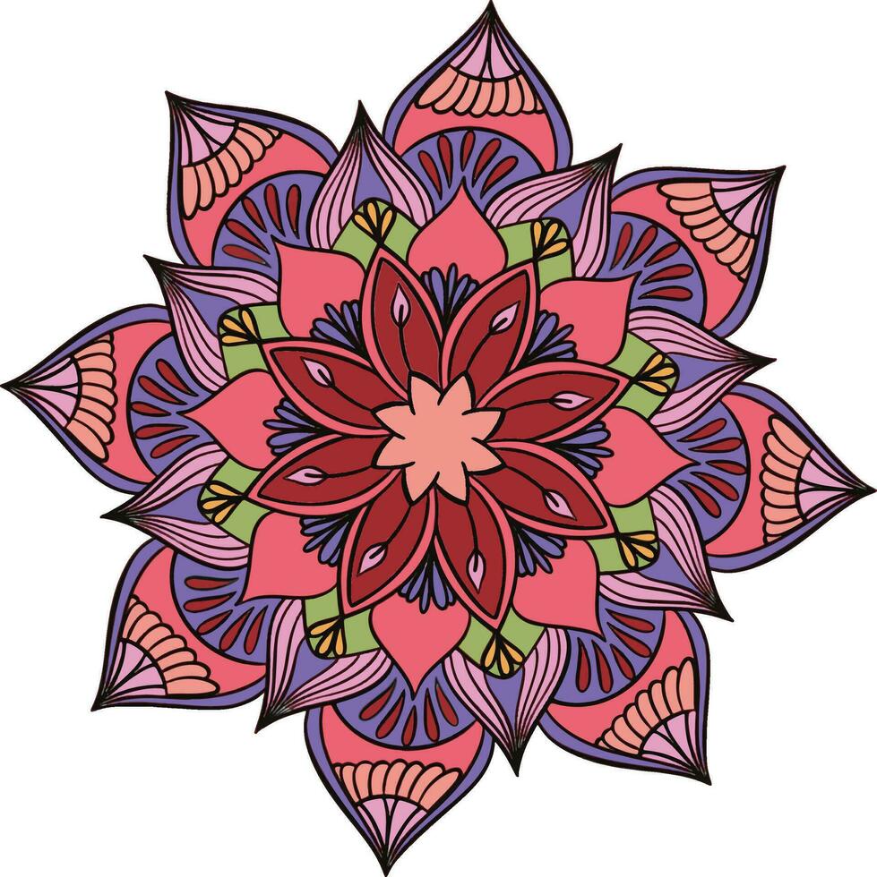 Beautiful pattern with Mandal ornament. vector