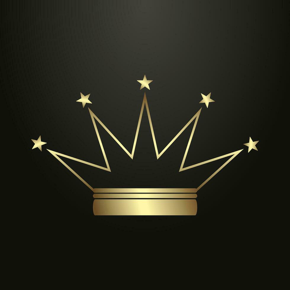 Luxury Crown chart circle buttons, premium banners, buttons on Dark background, Set of gold button in processing gold, vector illustration