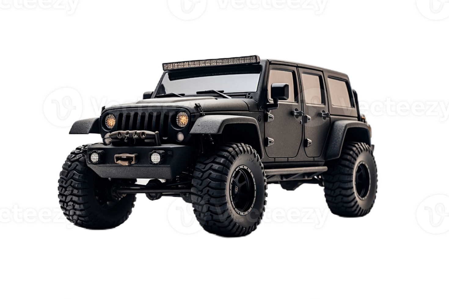 AI generated Black Jeep on a Transparent Background. AI png