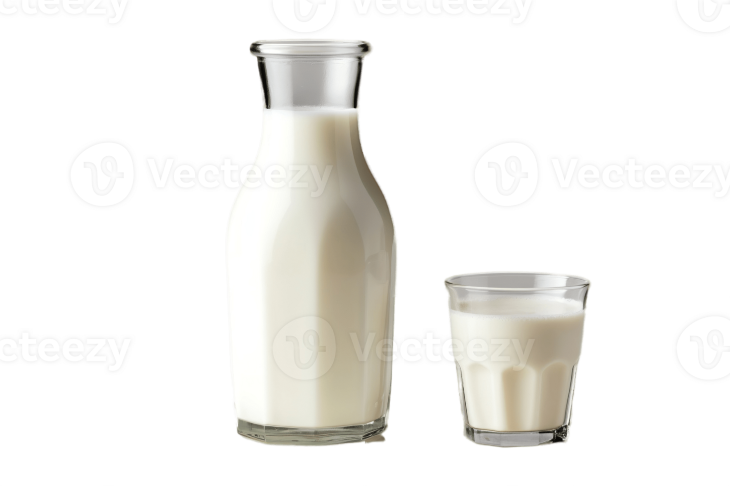 AI generated Bottle of Milk Isolated on a Transparent Background. AI png