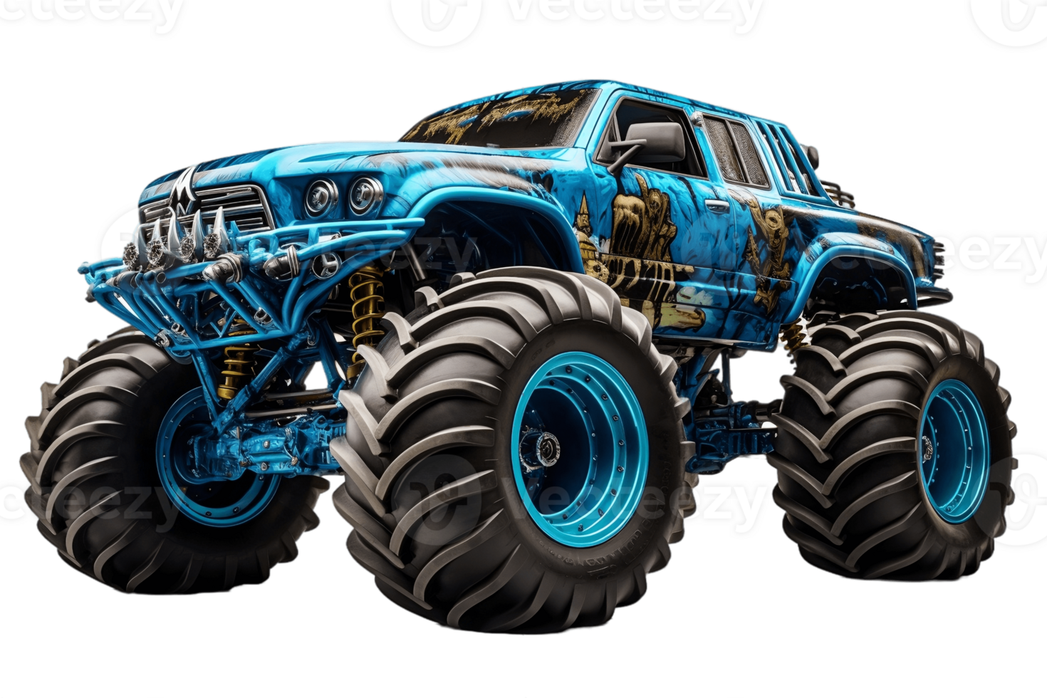 AI generated Monster Truck on a Transparent Background. AI png