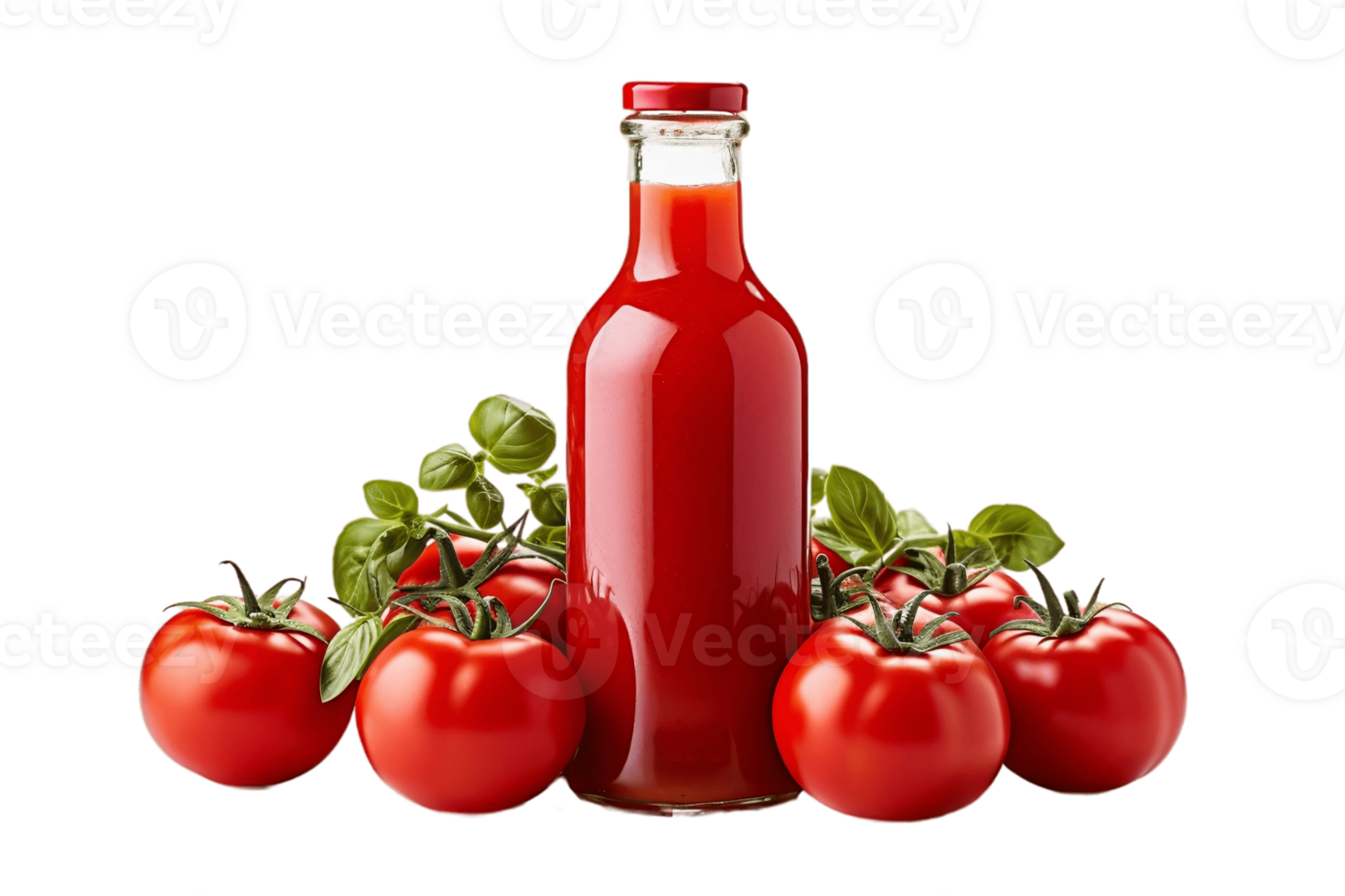 AI generated Tomato Catsup in Bottle Isolated on Transparent Background