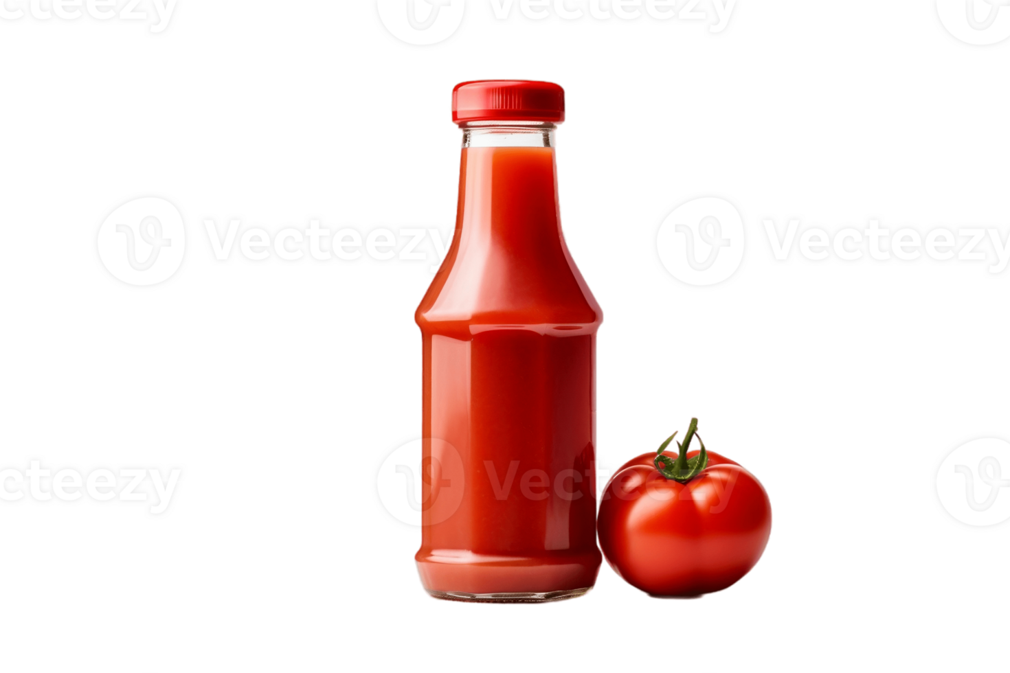 AI generated Tomato Catsup in Bottle Isolated on Transparent Background. AI png
