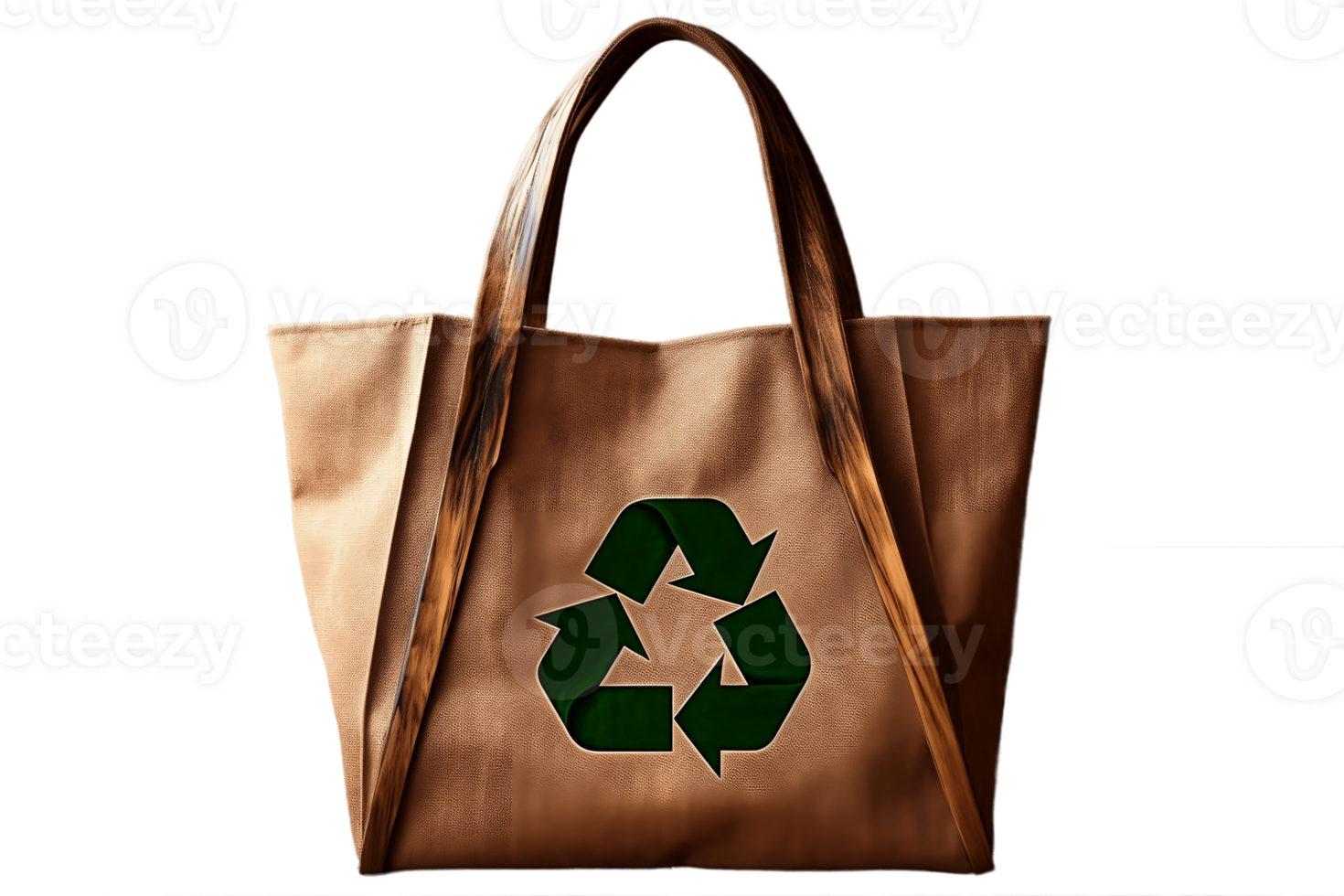 AI generated Eco Bag with Recycle Icon on a Transparent Background. AI png