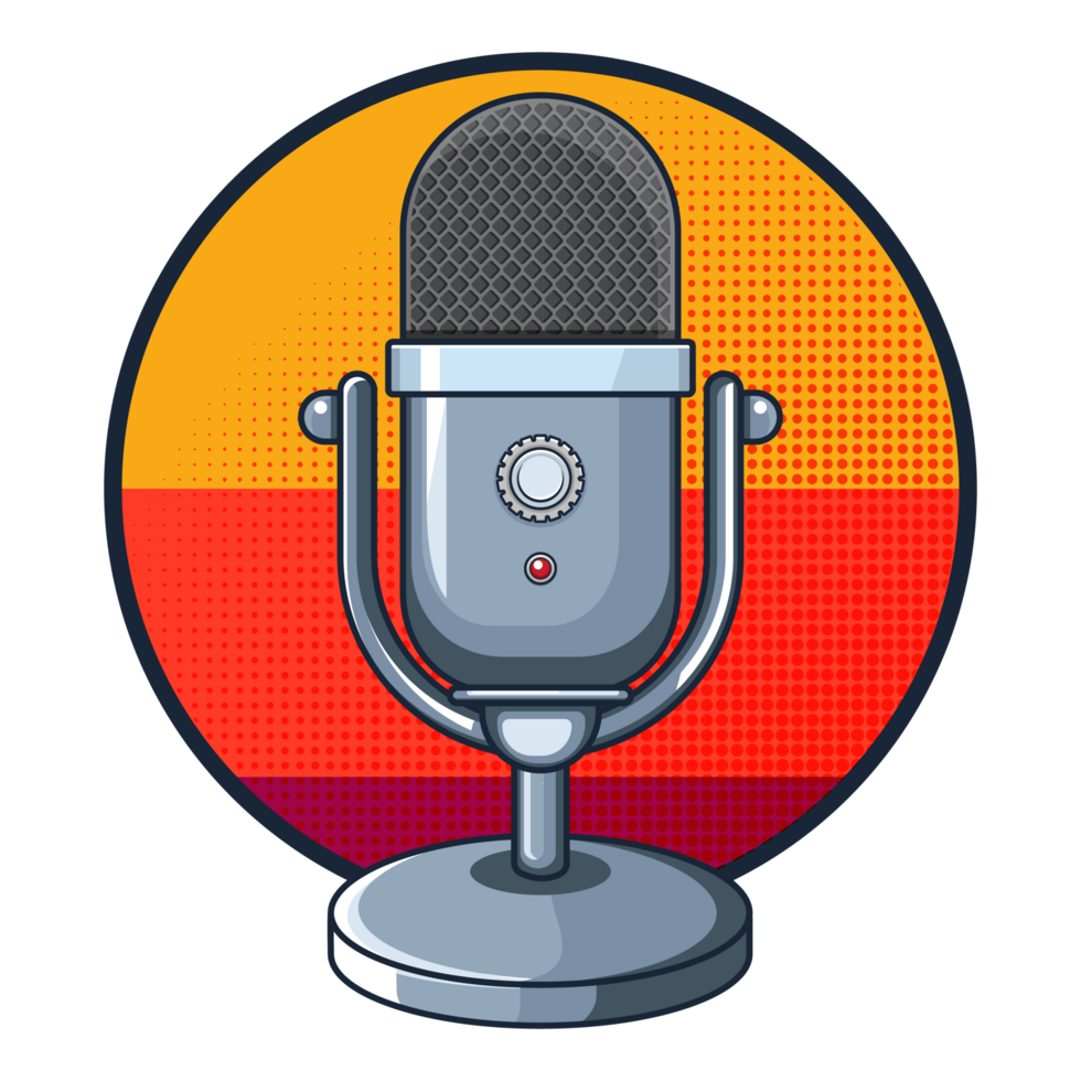 Podcast Streaming Illustration im Karikatur Stil png