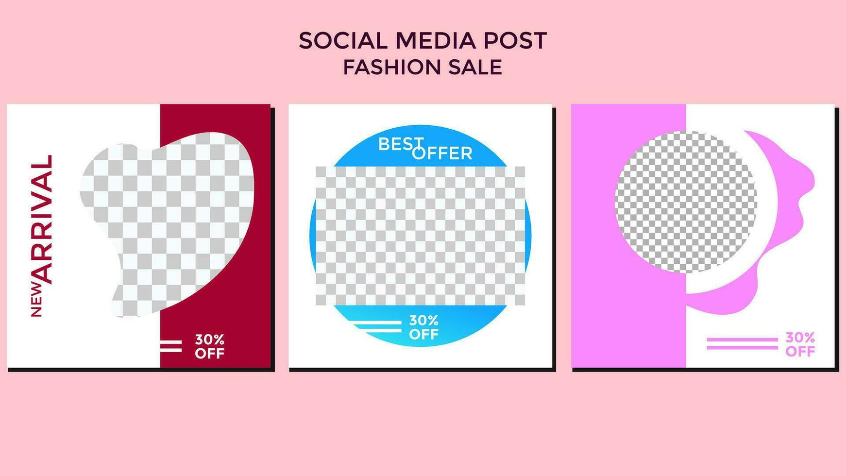 SOCIAL MEDIA POST. FASHION SALE DISCOUNT PROMOTION AND OFFER DESIGN. TEMPLATE BACKGROUND COVER VECTOR
