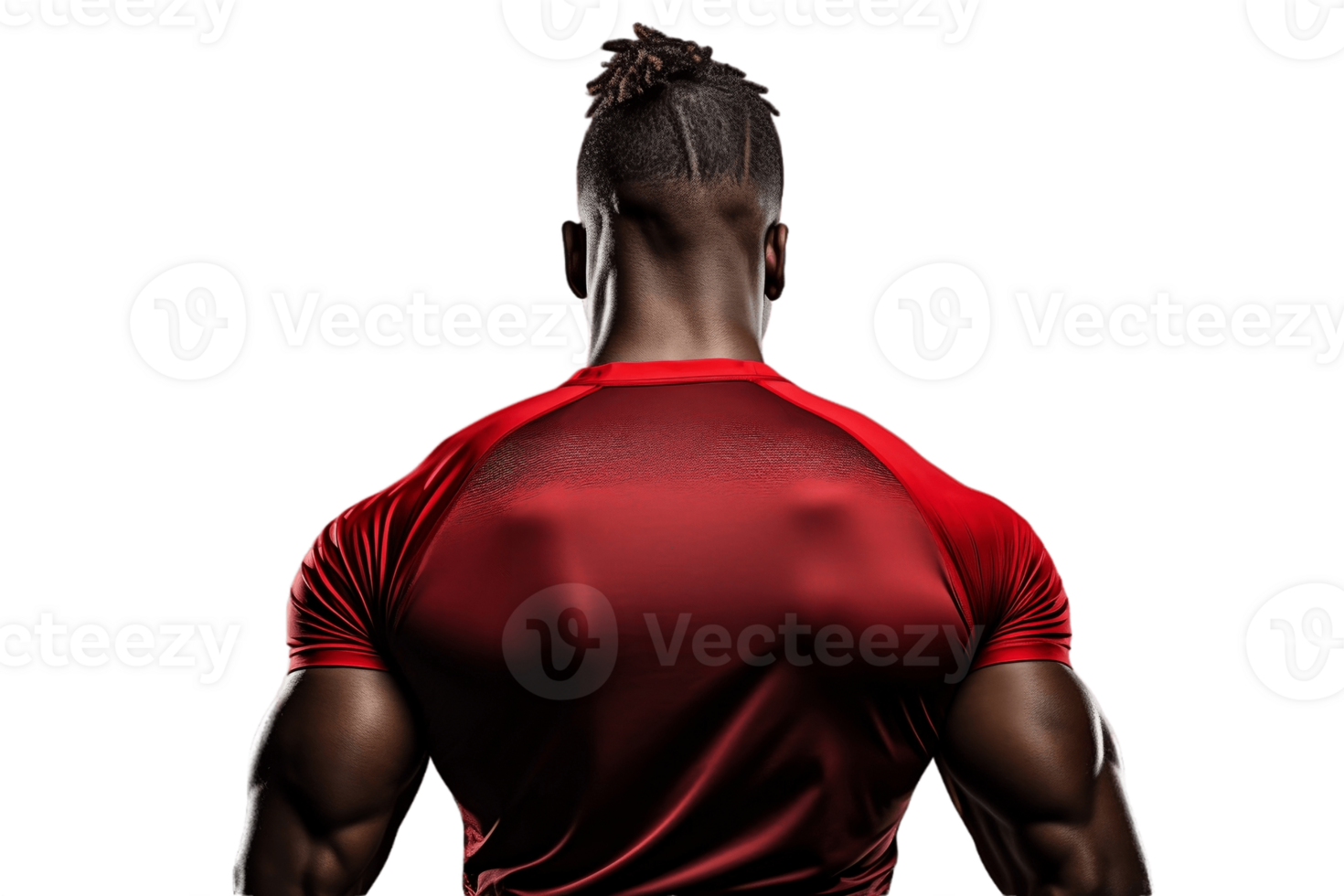 AI generated Athlete Flexing from Back View, Isolated on Transparent Background. AI png