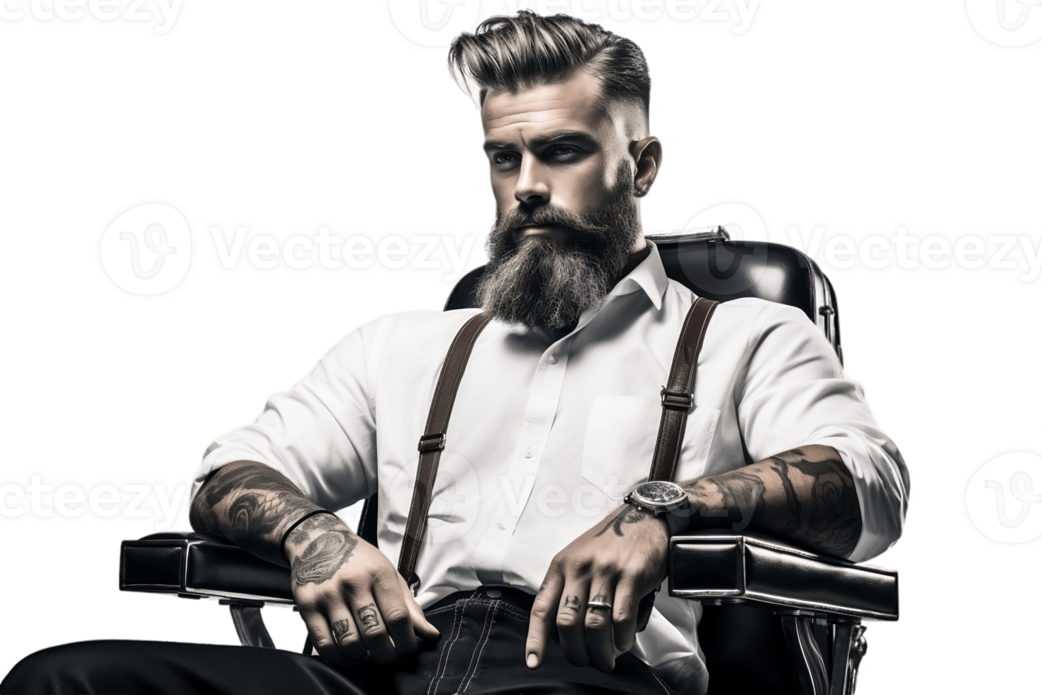 AI generated Barber on Transparent Background. AI png