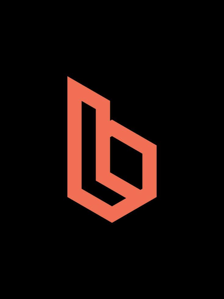 b monogram logo template vector