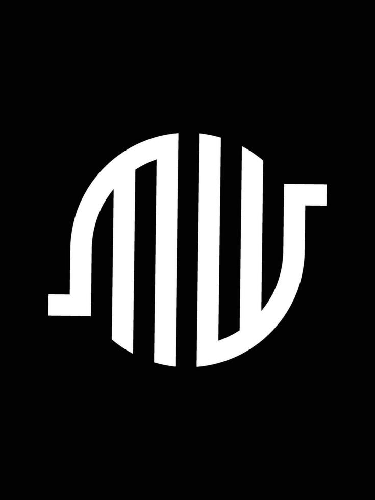 mw monogram logo template vector