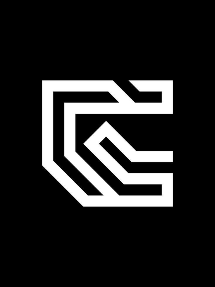 C monogram logo template vector