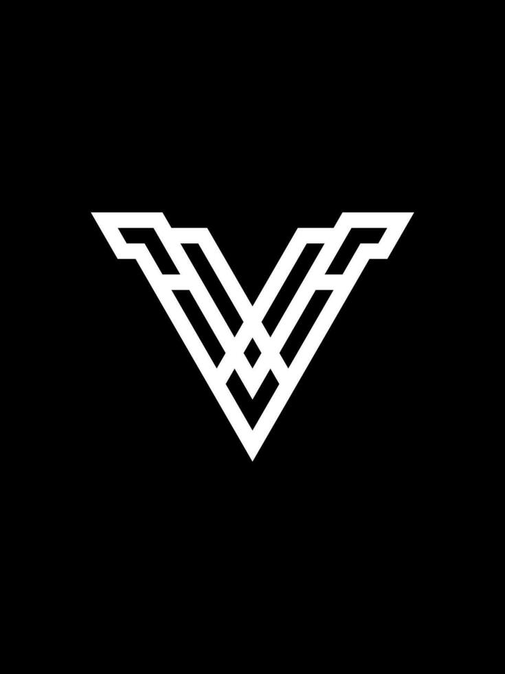V monogram logo template vector