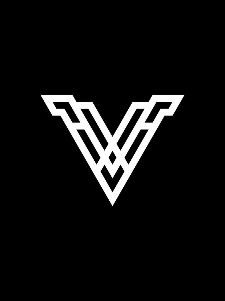 v monograma logo modelo vector