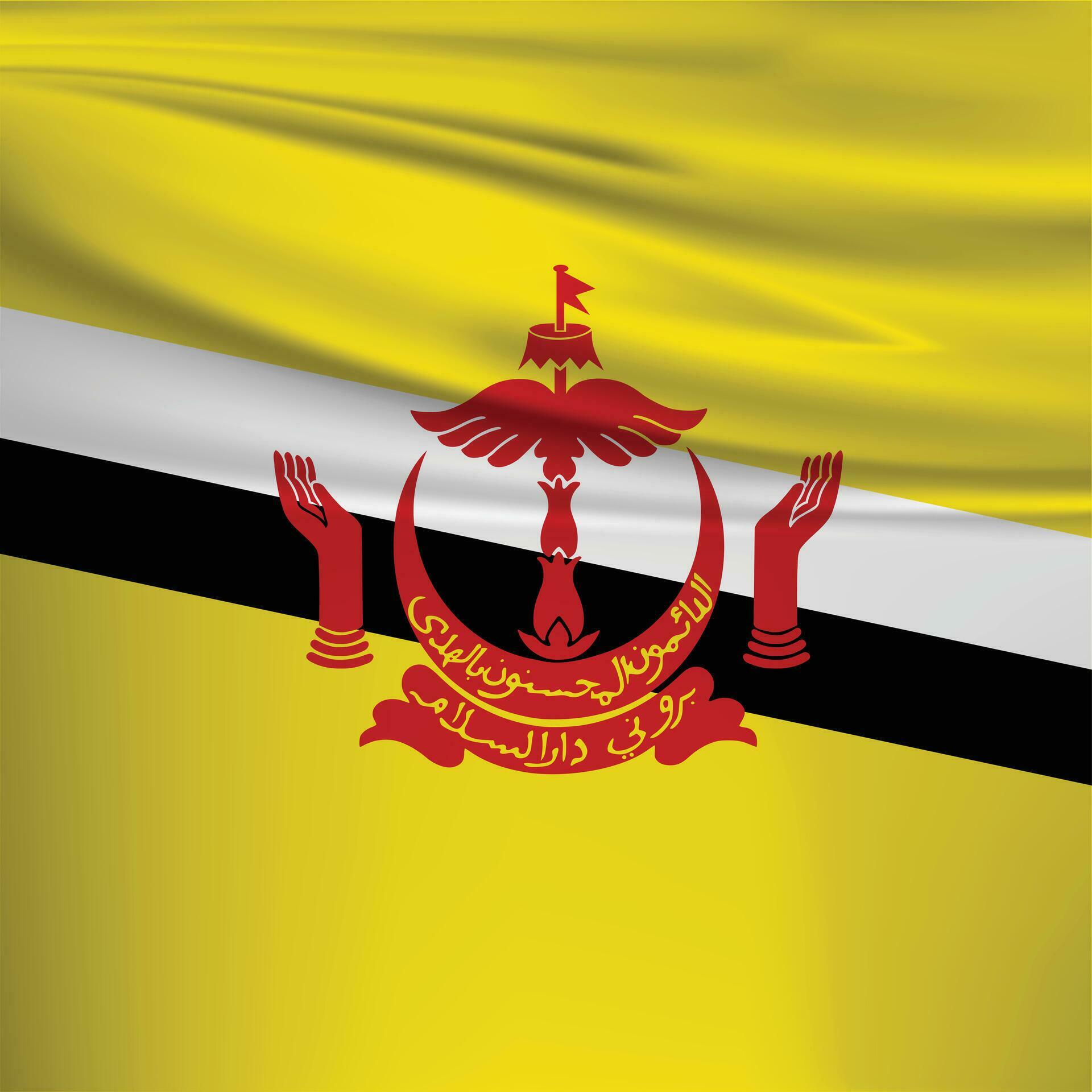 Illustration of Brunei Flag and Editable Vector of Brunei Country Flag