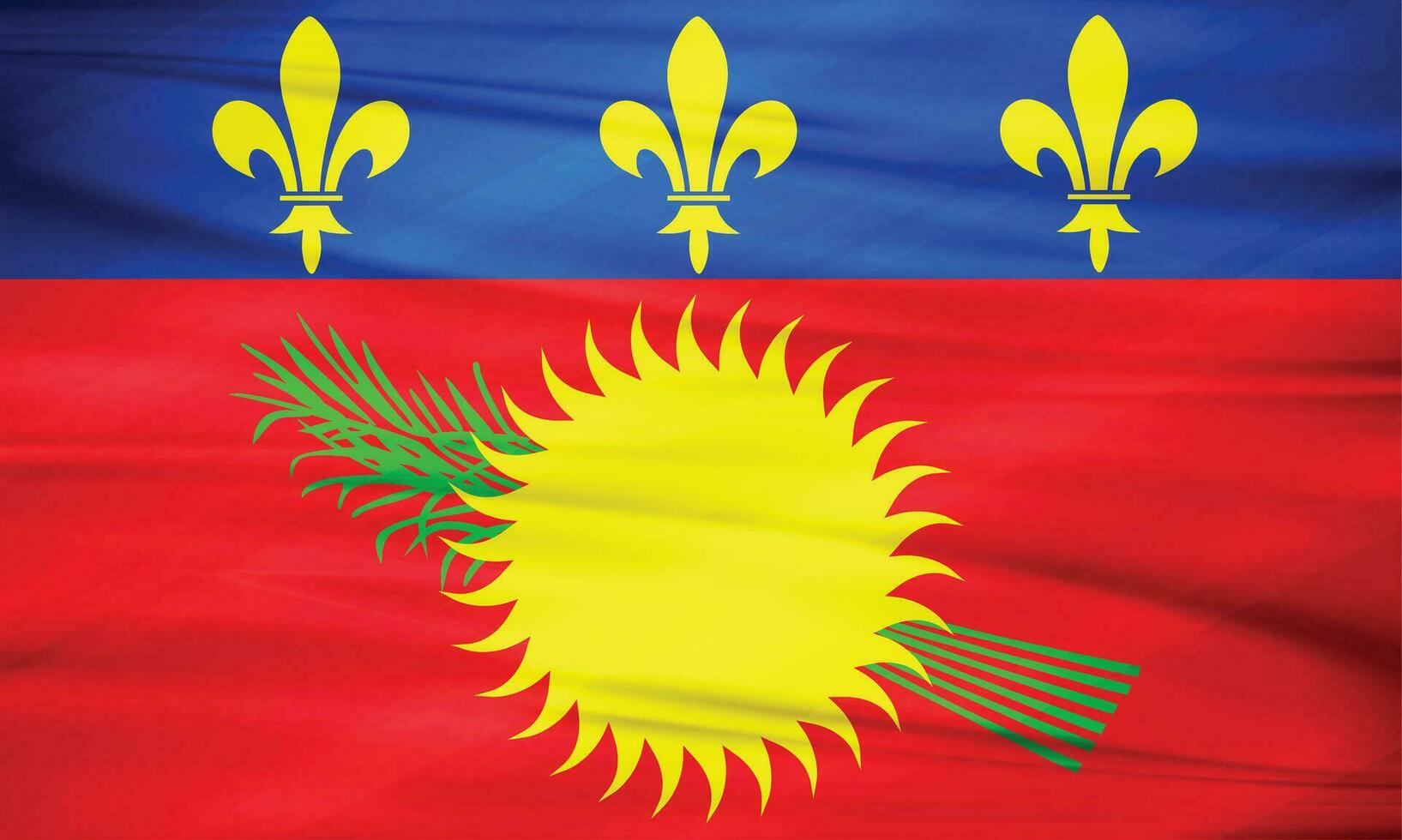 Illustration of Guadeloupe Flag and Editable vector Guadeloupe Country Flag