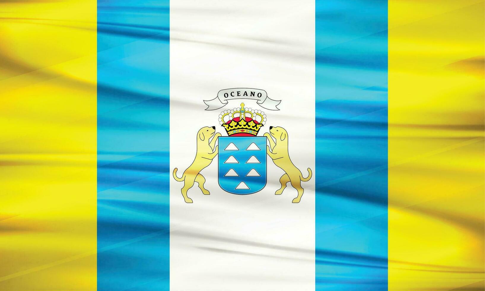 Illustration of Canary Islands flag and editable vector Canary Islands country flag