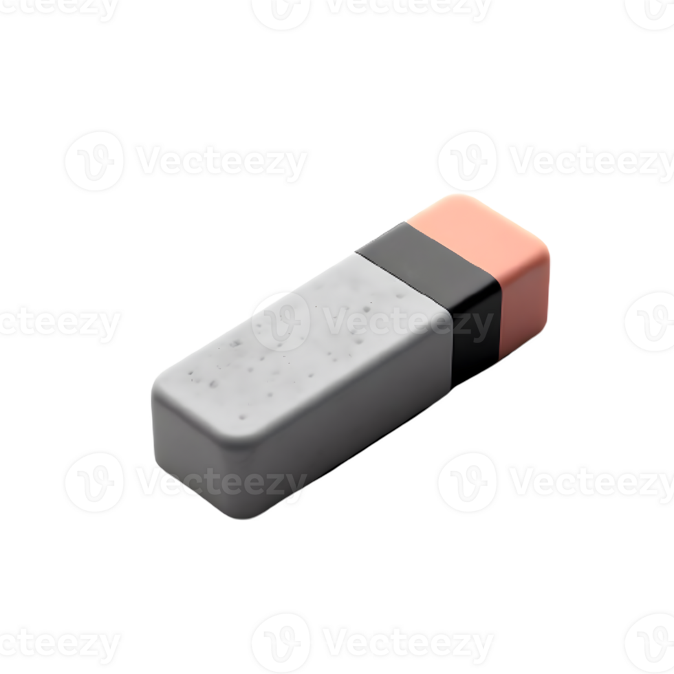 AI generated Isolated eraser cutout object on transparent background, PNG file